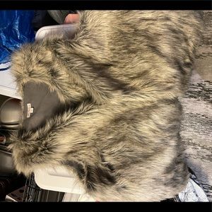 Gray fur vest